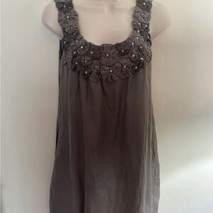 Yoana Baraschi Charcoal Floral Embellished Top